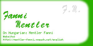 fanni mentler business card